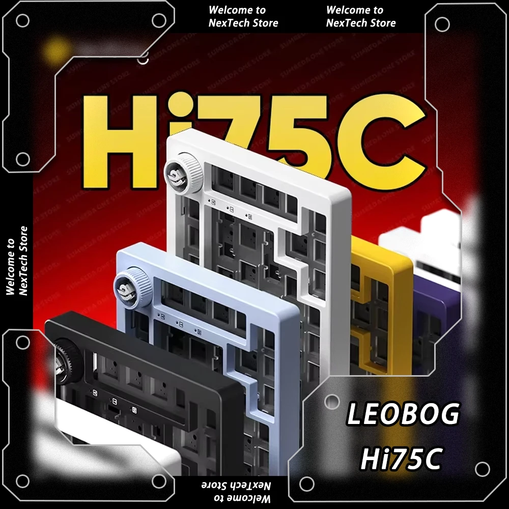 

LEOBOG Hi75C Aluminium Alloy Mechanical Keyboard 3Mode/Wired Kit Hot Swap with Knob RGB Gasket Hi75C Keyboard Kit Custom PC Gift