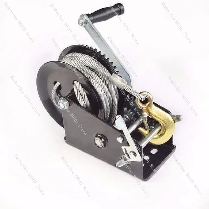 Manual Hand Winch,Compact Wire Rope Hoist,Hand-Crank Trailer Winch for Boat,Yacht or Off-Road Vehicle Lifting