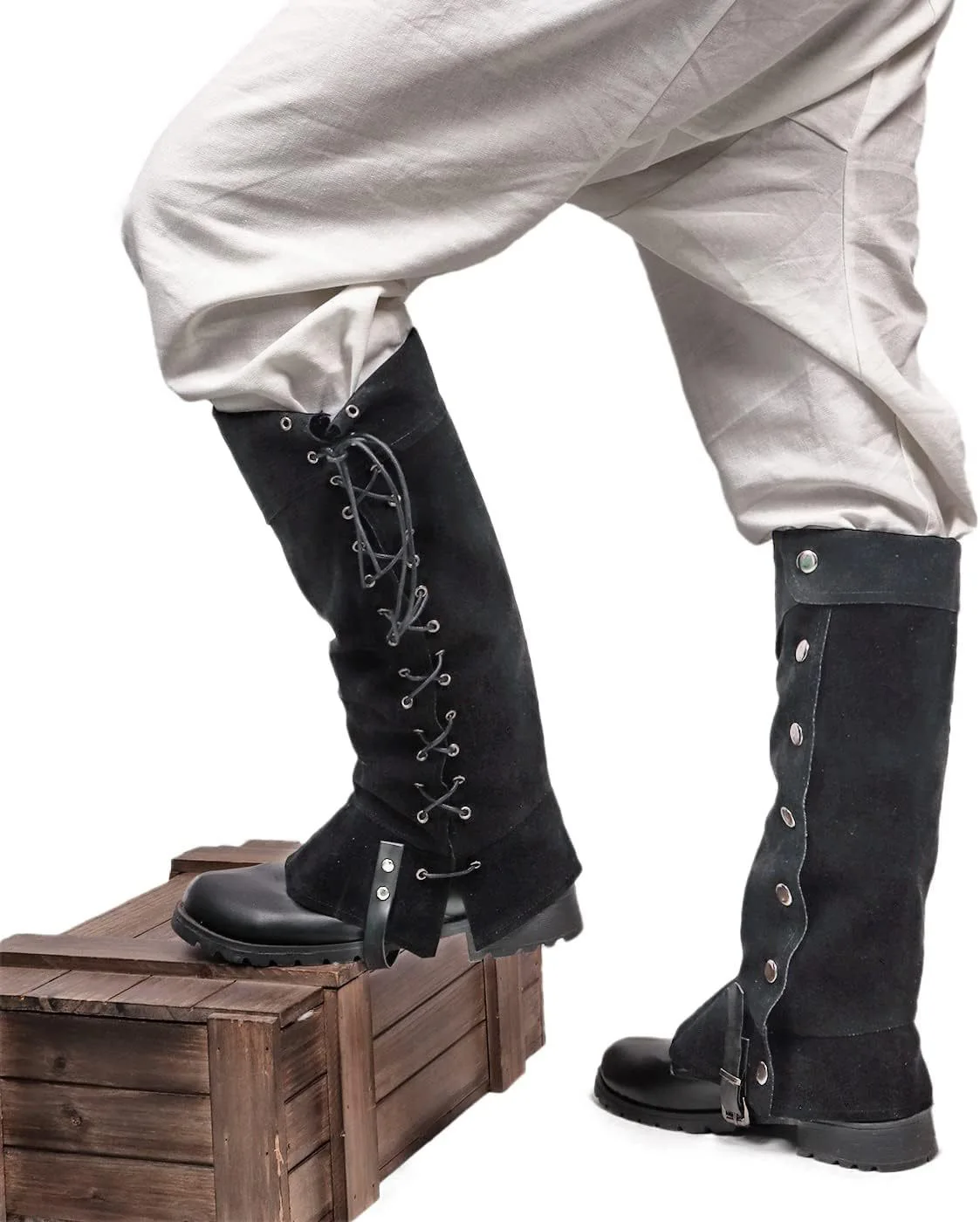 Picture 7: Halloween Costumes for Unisex Cosplay Fashionable Pirate Boot Buckle Cover Medieval Renaissance Warrior PU Anime Retro