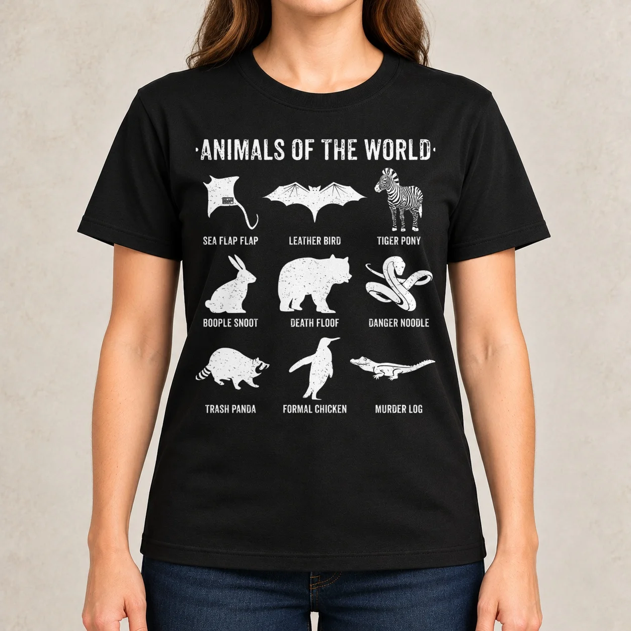 Simple Vintage Humor Funny Rare Animals of the World Women T-Shirt sweat customizeds plus size tops t shirts for Women loose fit