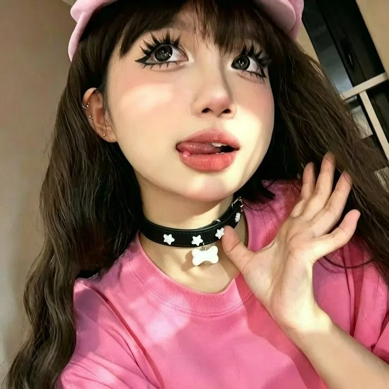 Cute Bone Chocker Necklaces Women Punk Sweet Cool Star Rock Chain Spicy Girl Neck Band Personalized Choker Collar Accessories