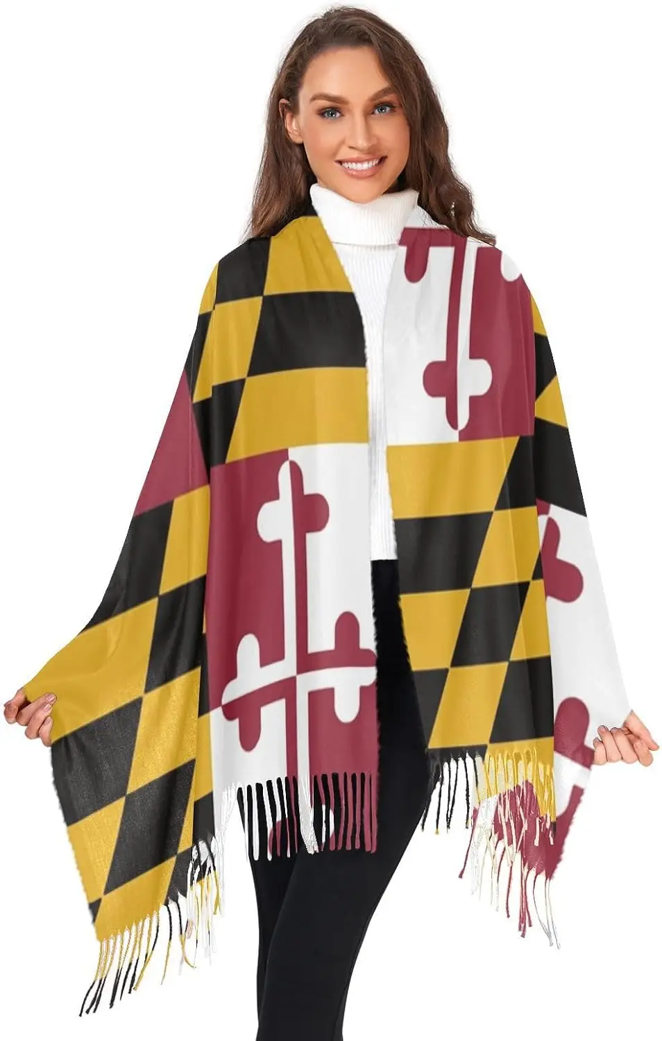 Women's Scarf Shawl Cashmere Feel Scarves Fashion Soft Winter Warm Large Scarf with Tassel