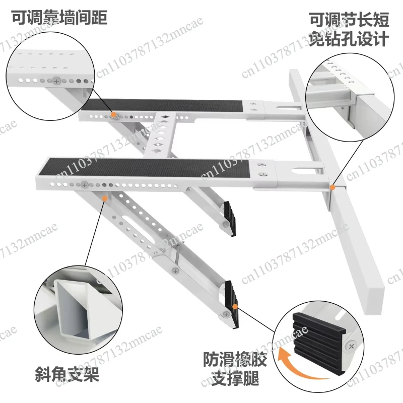 Heavy Duty Foldable AC Bracket - Universal Wall Mount for Window Air Conditioner, Max Load 200kg