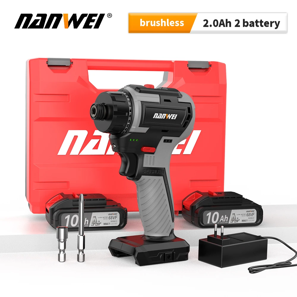 21V Brushless Lithium Battery Dual Speed Driver Nanwei Home Electric Screwdriver Charging Electric Driver