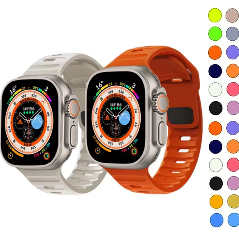 Sportarmband für Apple Watch Band 49mm 44mm 45mm 40mm 41 49mm Silikon-Uhrenarmband Correa Armband iWatch Serie 8 7 6 5 SE Ultra