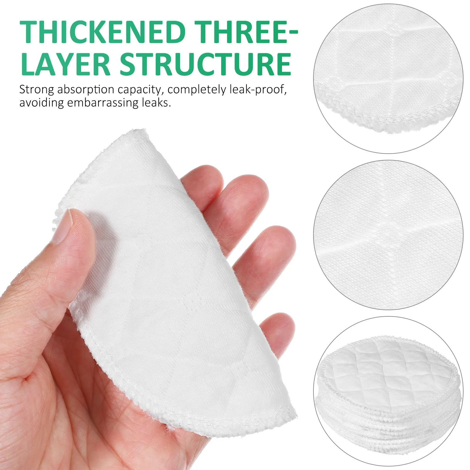 12 قطعة منصات الثدي قابلة لإعادة الاستخدام وقابلة للغسل منصات التمريض مانعة للتسرب القطن البيئي فائق الامتصاص للأمهات المرضعات #5