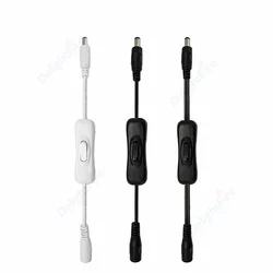 ON/OFF Light Switch 5V/12V DC Power Cable 5.5mm 2.1mm Female Male DC Connector Cable For LED Strip Light CCTV Camera Bulbs Lamp