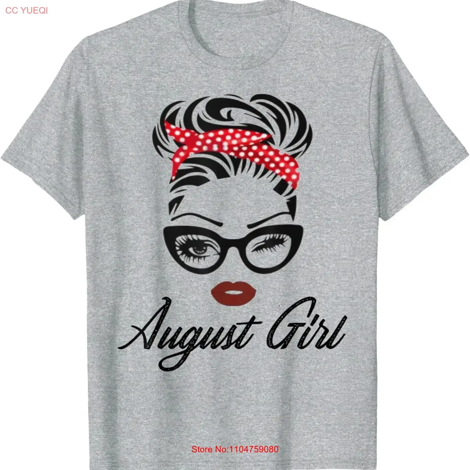 August Girl Wink Eye Woman Face Born In Birthday T Shirt  vintage Washed Stretched streetwear homme Top For Everyday Wear
