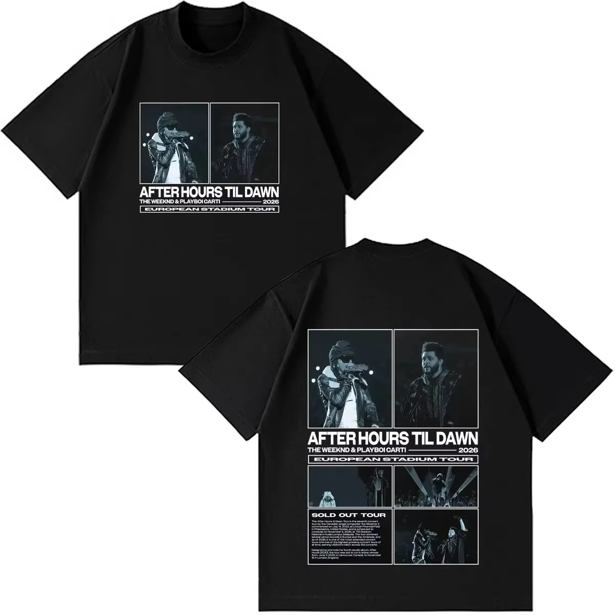 Summer Bestselling Rapper The Weeknd After Hours Til Dawn & Playboi Carti 2026 Tour Print Unisex Hip Hop Women And Men T-Shirt