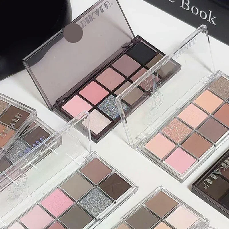 DIKALU 12色低彩度アイシャドウパレットオールマットティーアプリコットアイメイクアップパレットデイリーアースメイクアップロングアイシャドウ