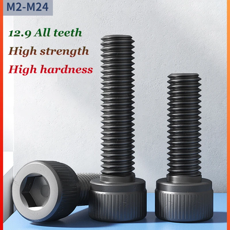 Grade 12.9 High-Strength Extension Hexagon Socket Bolts M1.4 M2 M3 M4 M5 M6 M8 M10 M12-M24 Countersunk Head Screw 10 Pc