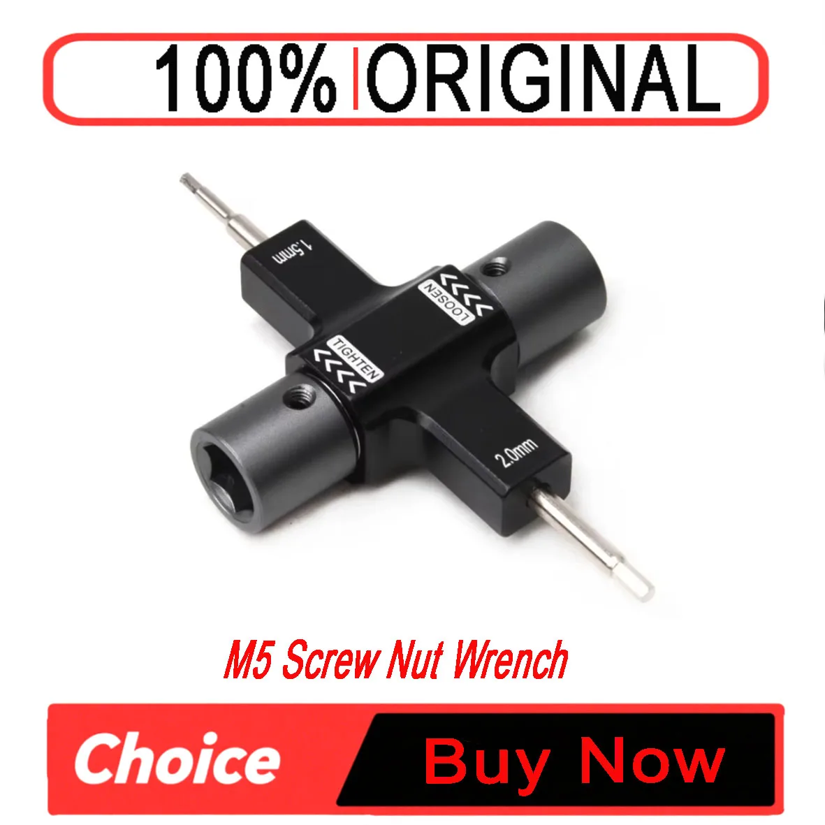 M5 Screw Nut Wrench with Built in One Way Bearing 1.5mm 2.0mm Screwdriver Release Propeller Motor Tool For RC FPV Racing Drone