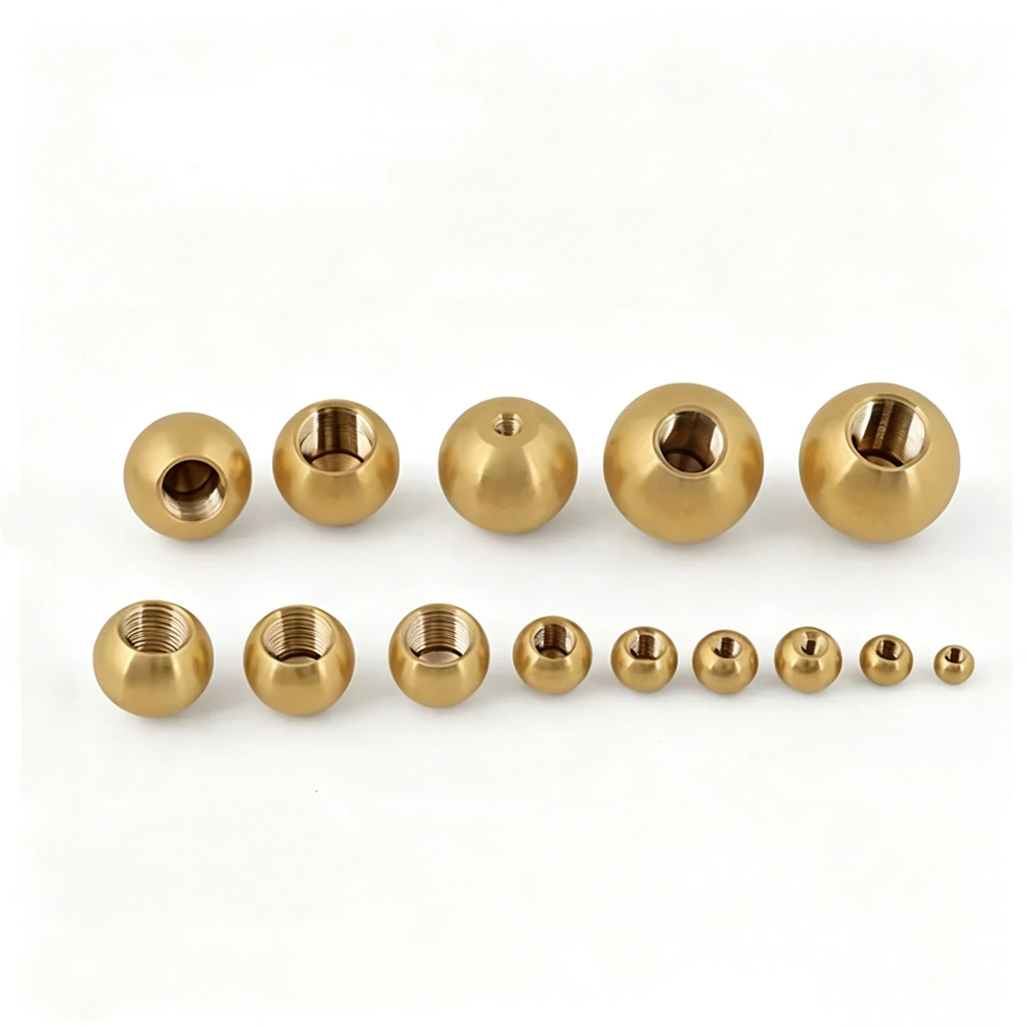 M3-M12 Pure Brass Ball Nut Internal Thread Decorative Sphere Cap Lighting Chandelier Connection Fitting