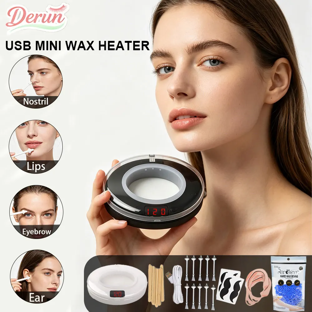 Mini USB Wax Heater Adjustable Temperature Touch Control Hair Removal Wax Melter Ear Nose Hair Remover Wax Bean Heating Machine