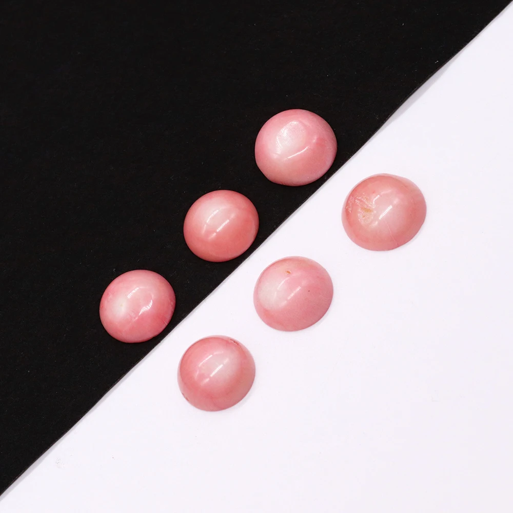 6-19mm High Quality Natural Coral Pink Gemstone Ring Face Round Fashion Jewelry Coral Jewelry Beads DIY Ring Ring Gift Making