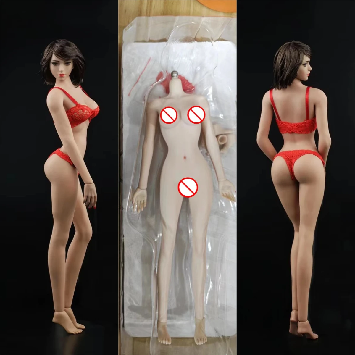 

12in Female Soldier Body Model 1/6 Scale Detachable Feet Middle Breasts Super Flexible Femaless Body Action Asian Girl figure