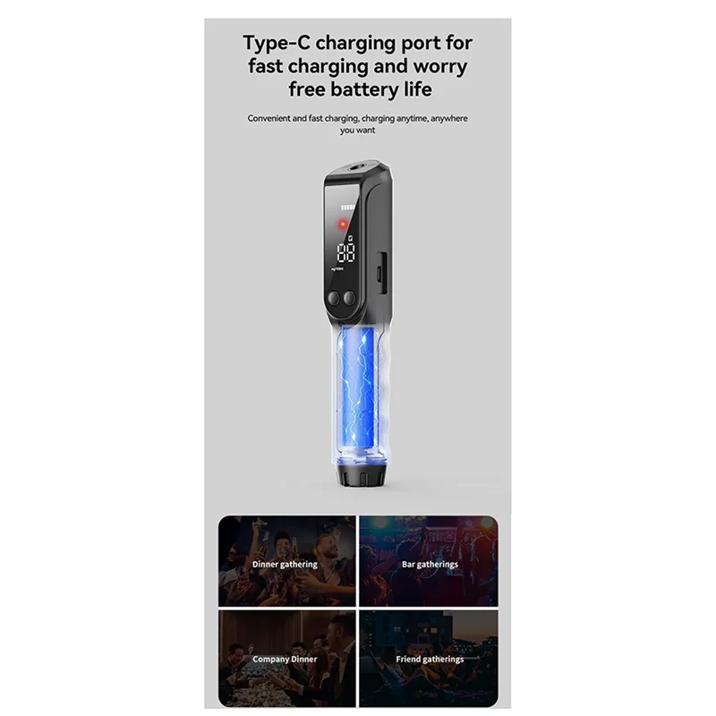 

A008 Portable Alcohol Tester Drunk Driving Alcohol Tester High-Precision Breathalyzer