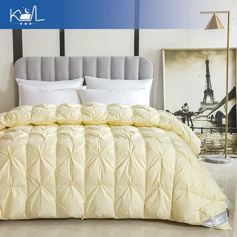 Winter Warm Goose Down Duvet, Luxury Hotel Quality Comforter, 100% Cotton Thickened Quilt, Soft White Duck Down Bedding Quilt