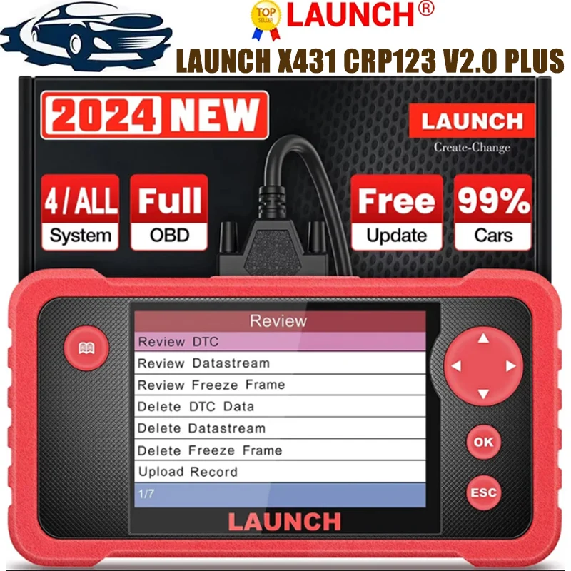 LAUNCH X431 CRP123 V2.0 Plus OBD2 Сканер Все системы Автомобильные диагностические инструменты Масло SAS ETC Устройство считывания кодов службы Lifcanner Бесплатное обновление