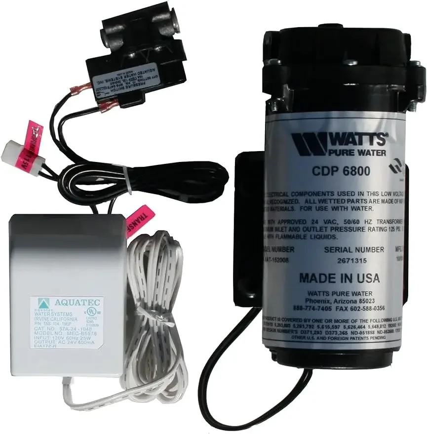 

Premier WP560043 Water Filtration Booster Pump Kit for Reverse Osmosis System, 10 inch, Black