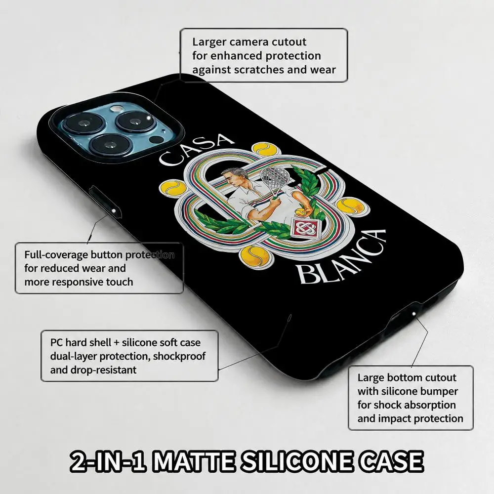 Phone Case Film material 2-in-1 Shell FOR IPhone 17 16 15 14 12 17Air 16e 13 Pro MAX 16Plus Hot Casablanca Cover view 5