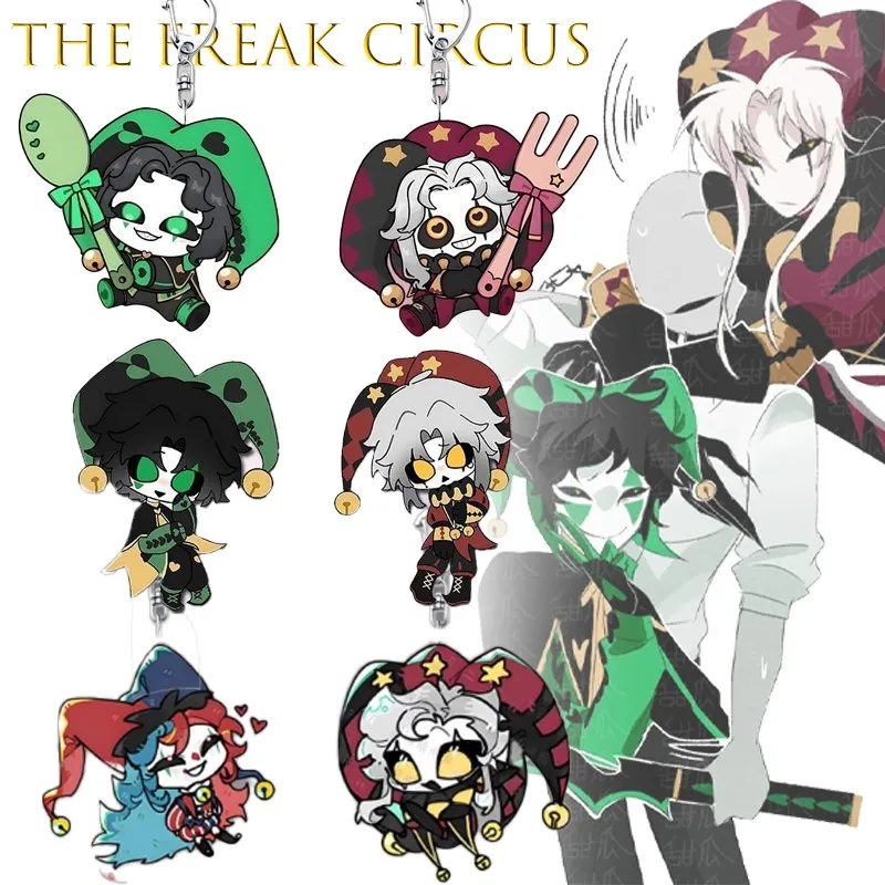 

‌ ‌ Брелок AThe FreakPierrot с цирковой звездой, милый акриловый школьный шарм, аксессуар для персонажа аниме, карнавальный костюм, вечеринка на Хэллоуин ‌