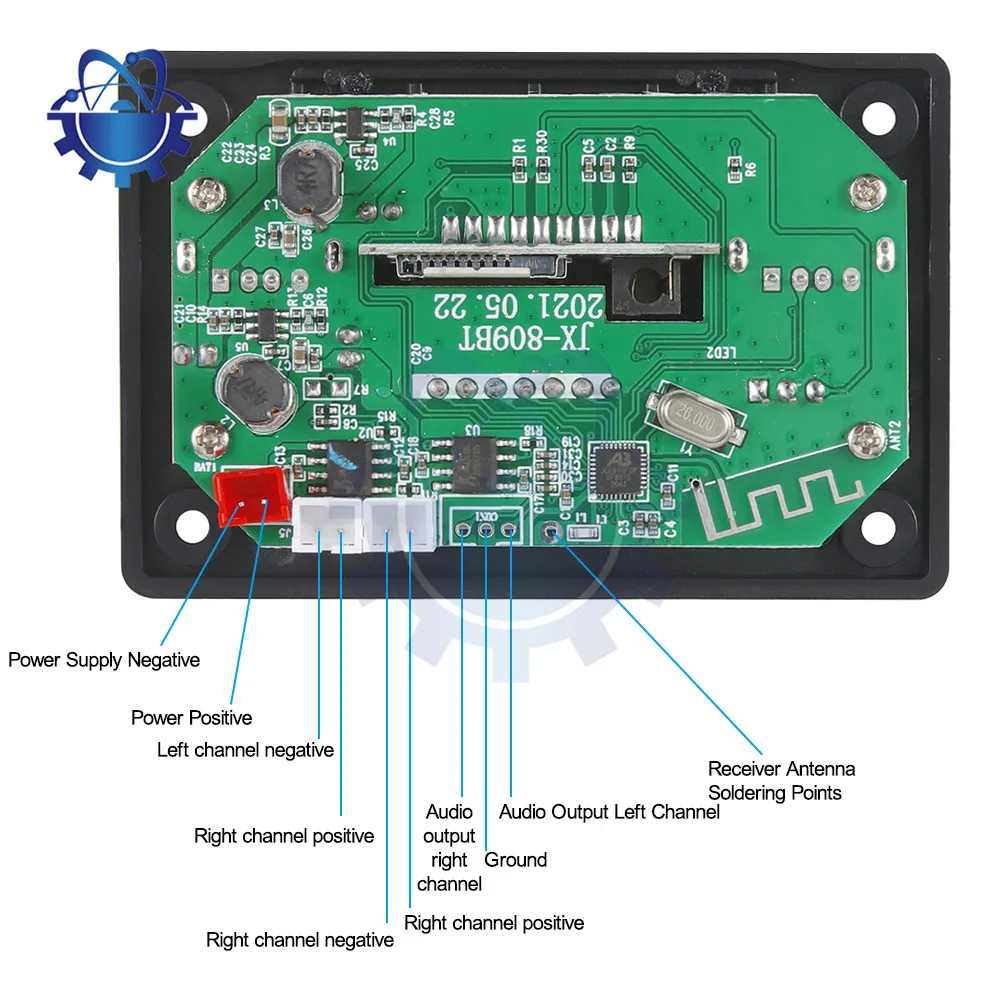 6W Bluetooth Compatible Amplifier Board DC6V-12V  Stereo Audio Digital Power Amplifier MP3 Decoder Board Radio USB Player Module