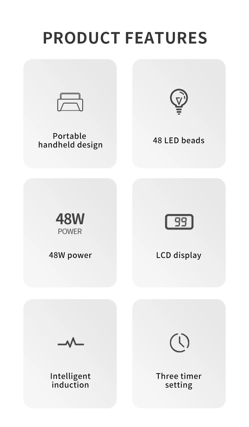 เครื่องอบเล็บมืออาชีพ 4QUEENS 48 LED 48W UV ขนาดใหญ่ อบแห้งเร็ว ชาร์จไฟได้ ใช้กับเจลทุกชนิด แบบไร้สาย