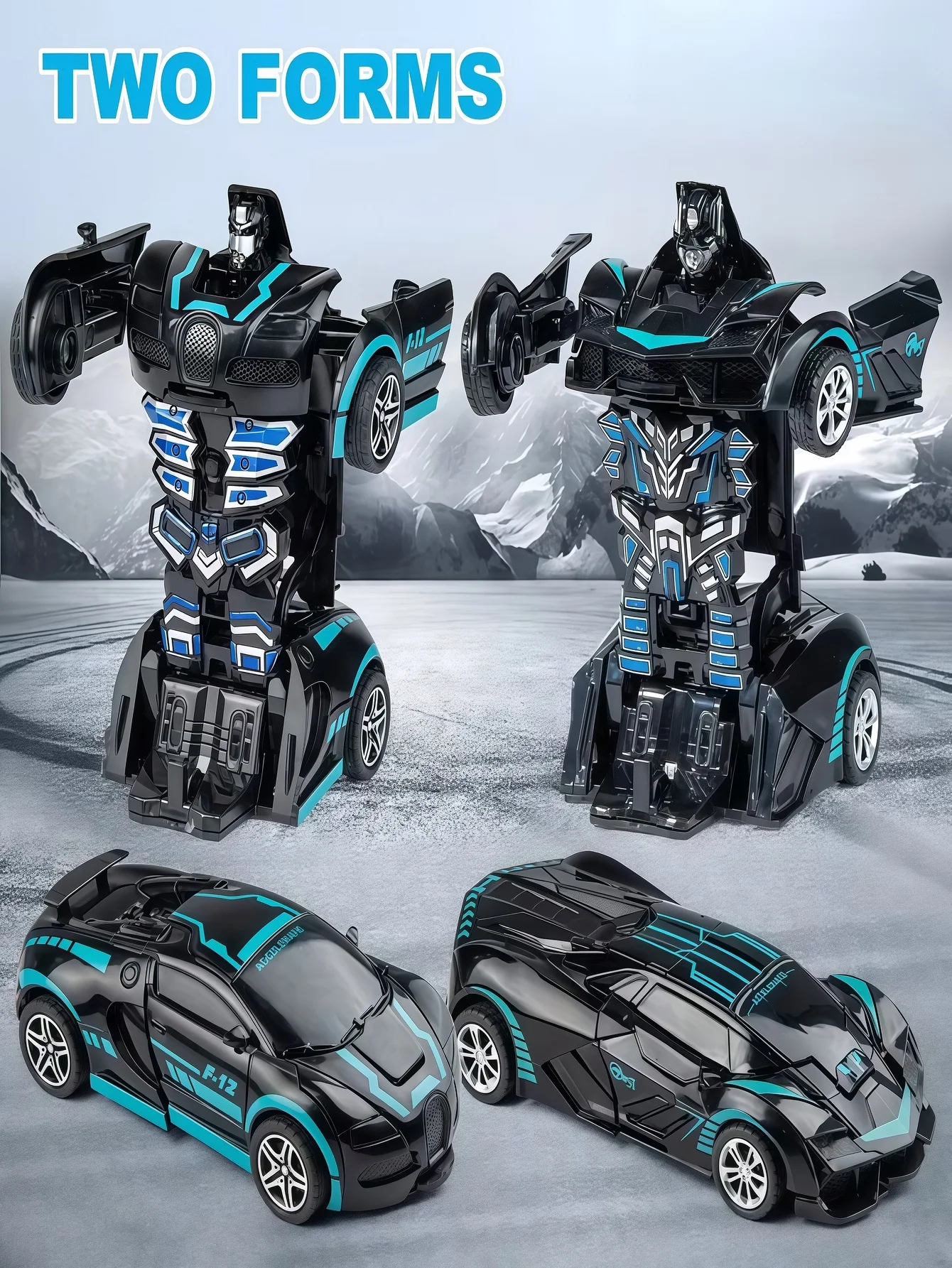 1PCS Transforming Toy for Kids, Suitable for Boys Ages 3-12 - Crash-Transforming Transformers Model Car Toy for Children