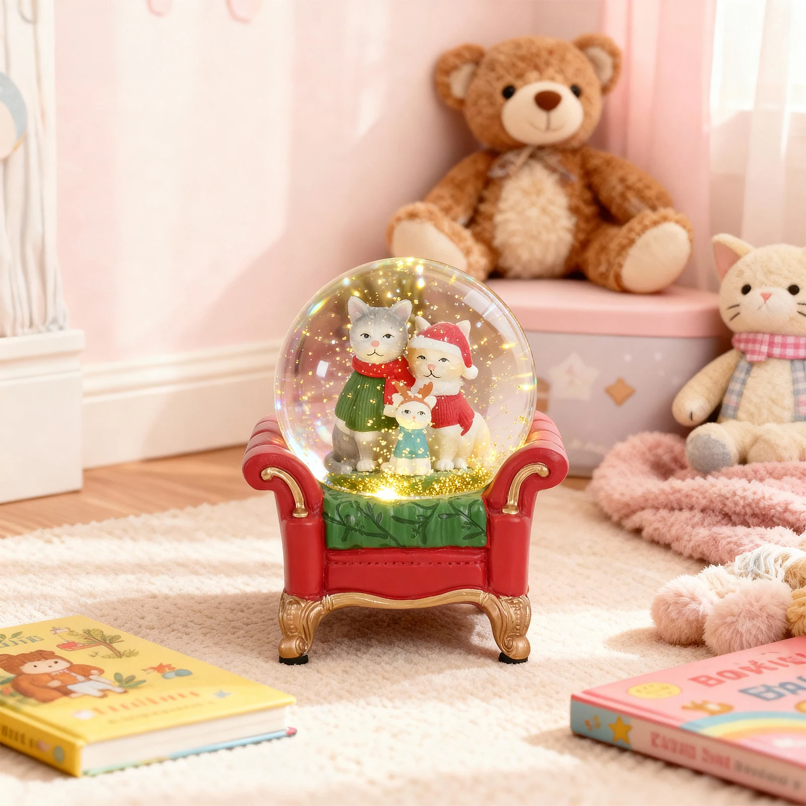 

Magical LED Snowball for Kids Room & Family Christmas, Cheery Animal Decor for All Ages