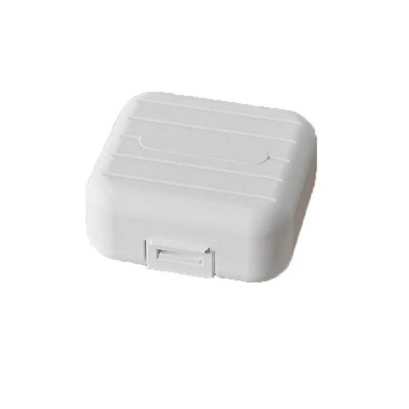 2Pcs Portable Packaging Travel  Medicine Box Double Sealed Plastic Capsule Square Grid Buckle Dustproof Storage Lightweight Mini
