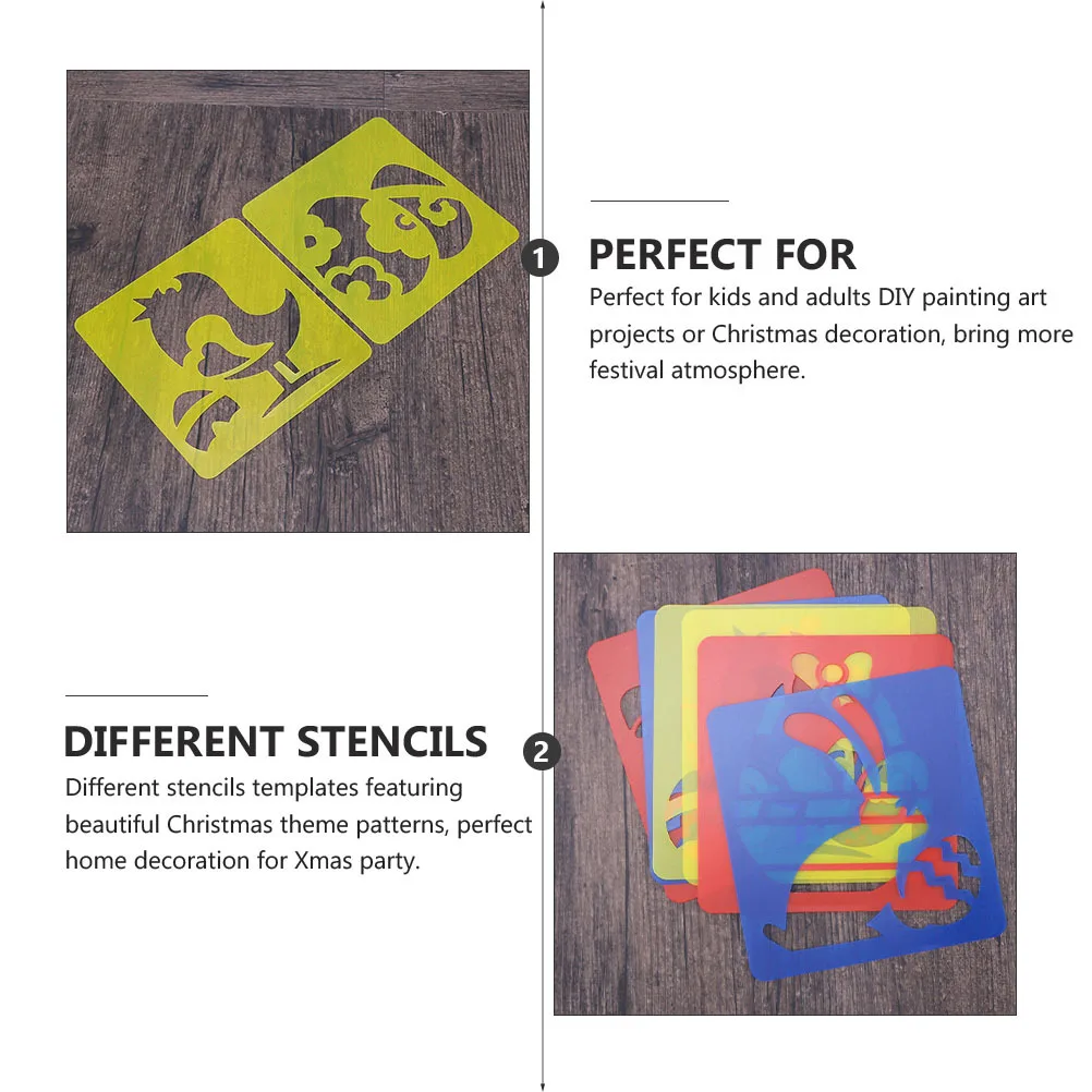 

12Pcs Christmas Drawing Templates Tools Hollow Painting Stencils DIY Art Craft for Kids Imagination Creativity Xmas Party