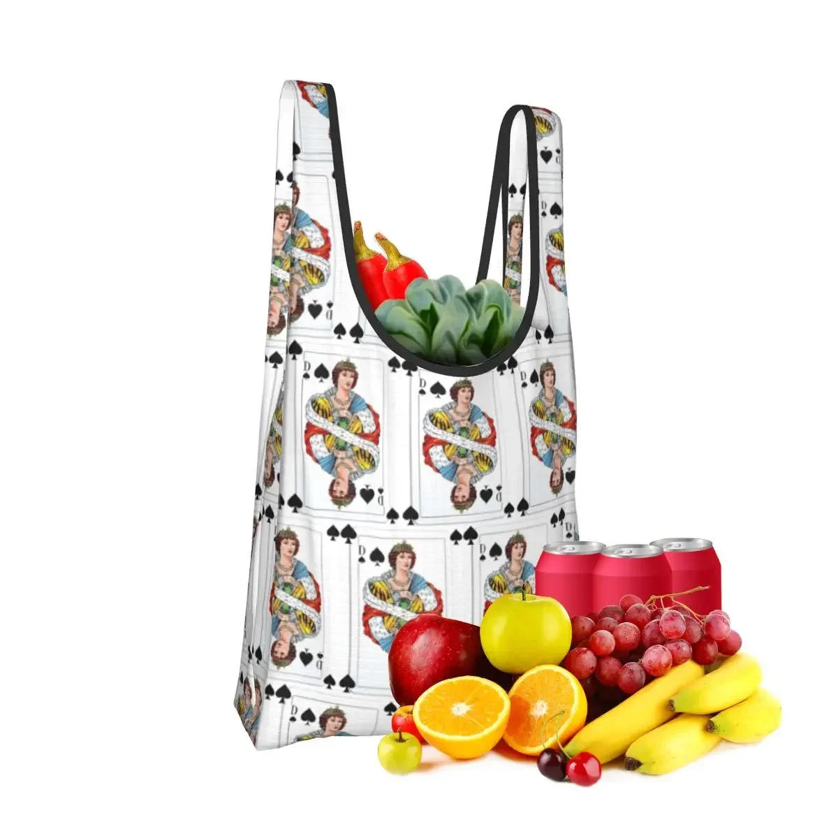 Spades Queen Portable Tote Shopping Bags Large Capacity Shopper Bag Groceries Handbag Shoulder Bag