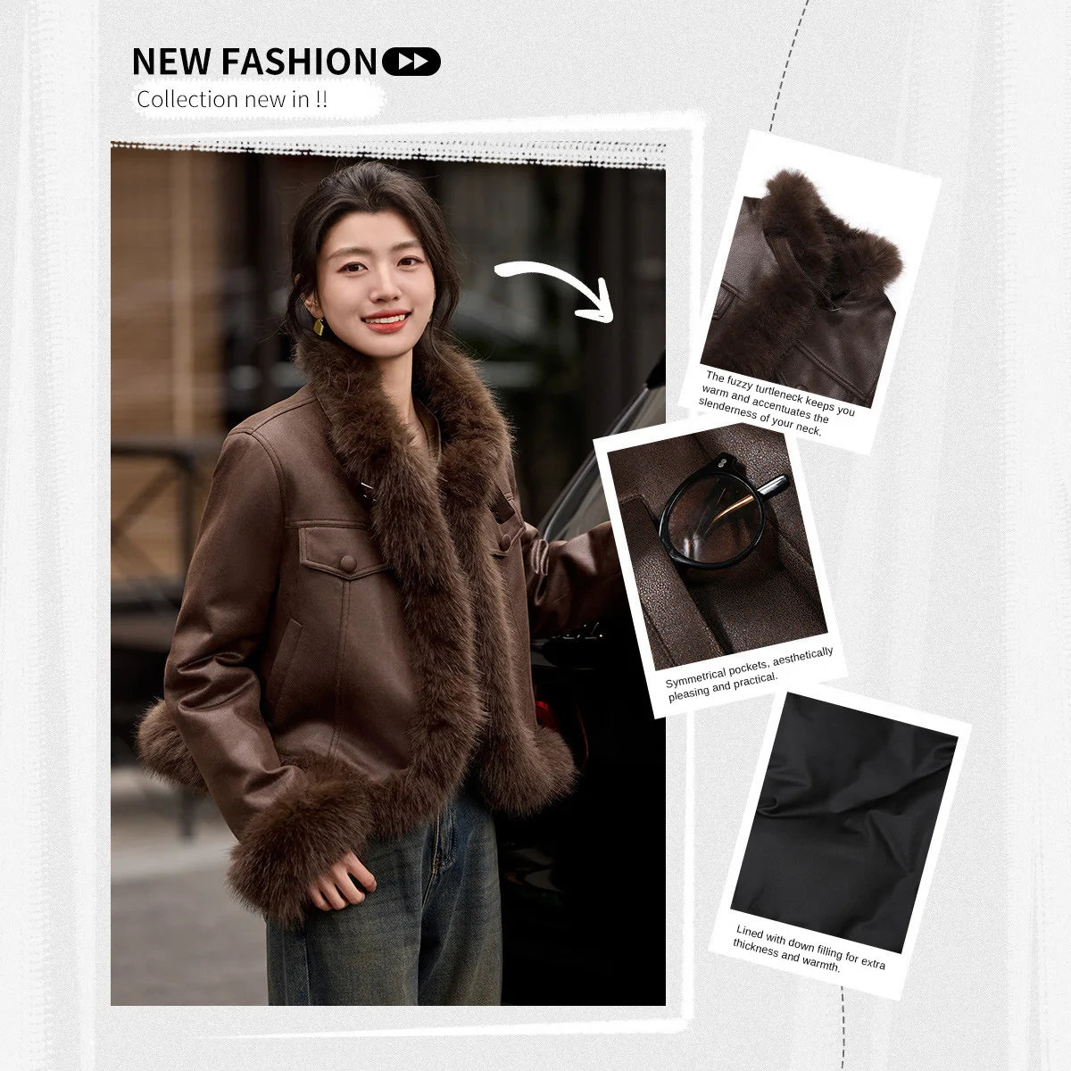 LOUIS YAO Women's Down Coats 2026 Winter Jackets Light Luxury Style Patchwork Fur Collar Thickened Warmth Duck Down Jacket
