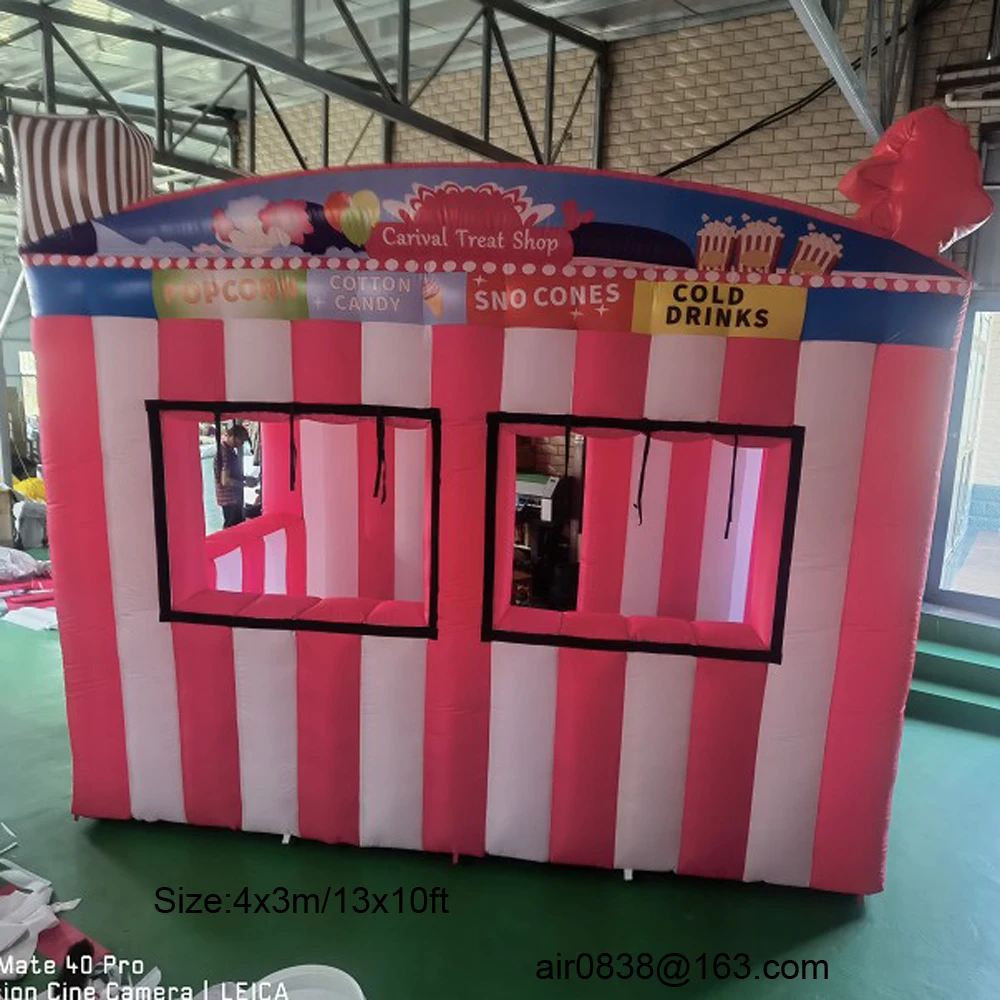 ที่กําหนดเอง Inflatable Concession Stand Inflatable Carnival Treat Shop แบบพกพา Ice Cream Candy บูธอาหารสนุก Beach Bar สําหรับขาย