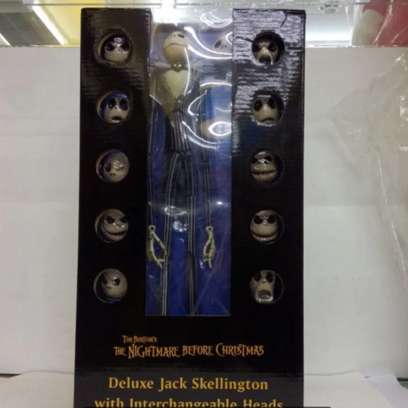Der Albtraum vor Weihnachten Jack Skellington mit austauschbaren Köpfen Actionfigur PVC-Spielzeugmodell Puppensammlung Geschenk 35 cm – Detail 12