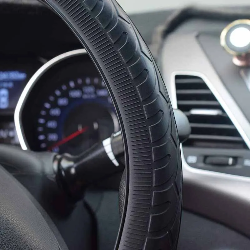 1pc Universal Car Styling Texture Soft Car Steering Wheel Cover Auto Silicone Steering Wheel Cover Automobiles Accessories