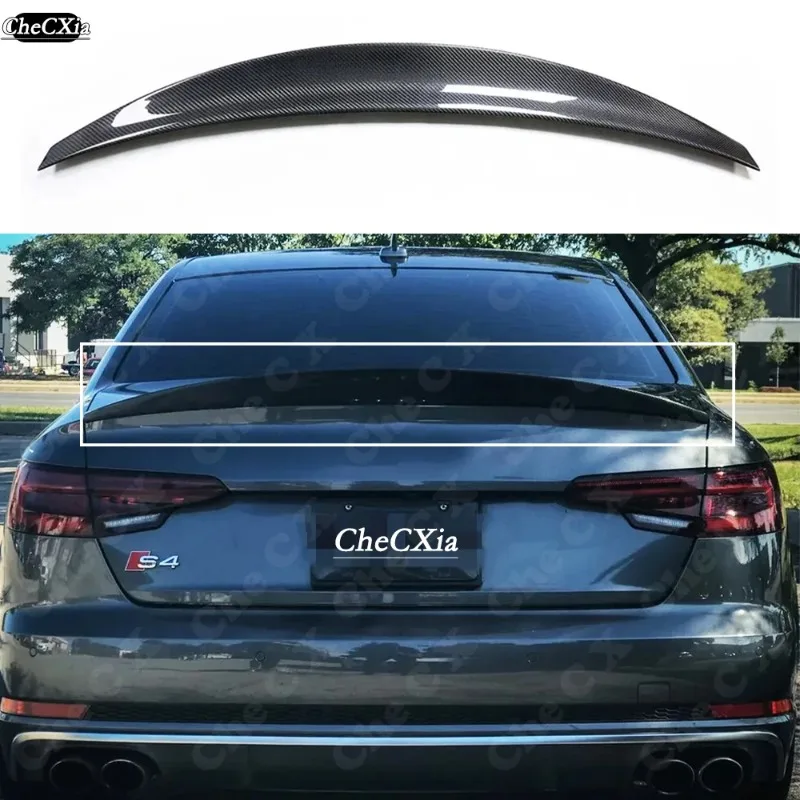

Spoiler Wings For 2016-2024 Audi A4 S4 RS4 B9 B9.5 Sedan Carbon Fiber HK Style Rear Trunk Tail Wing Car Exterior Accessories