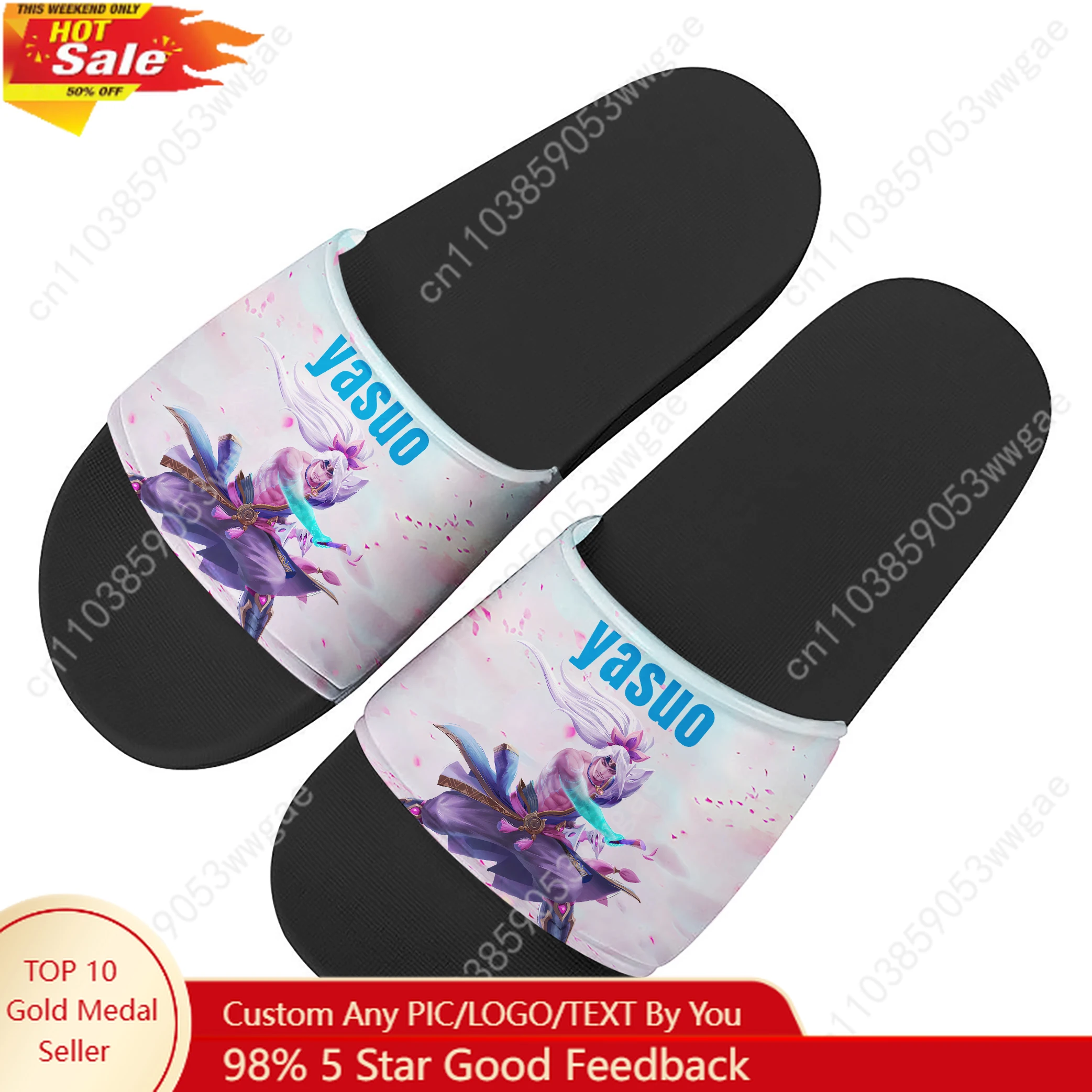 

Yasuo Sandals Home Slippers Water Shoes Mens Womens Teenagers Sandal Bathroom Beach Pool Fashion Custom Made Summer Slippers