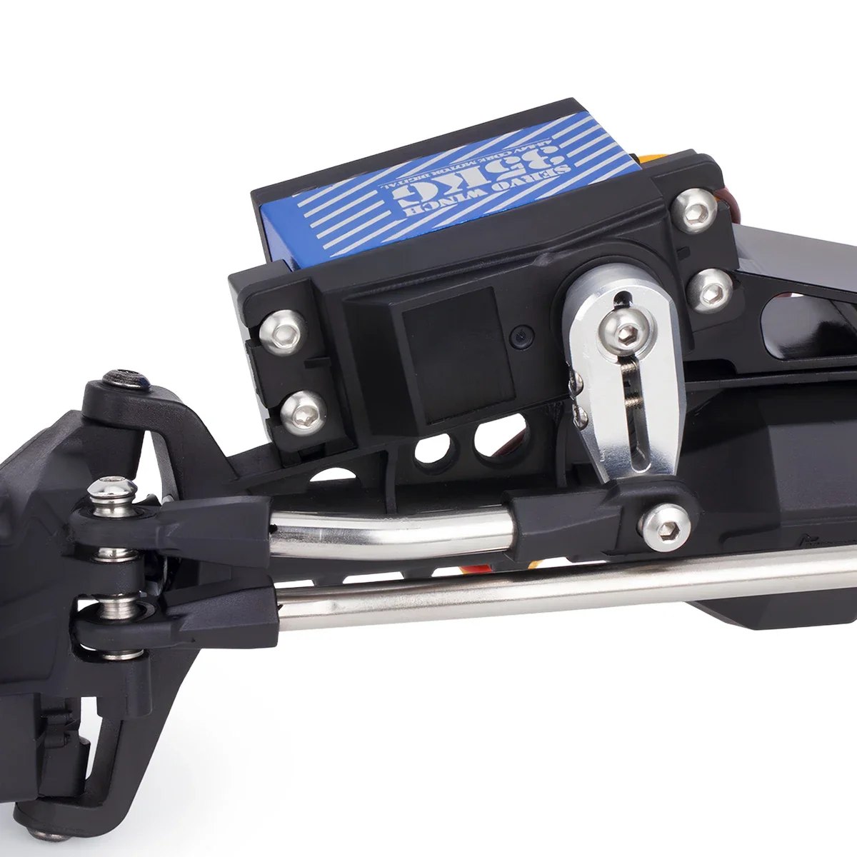 1 Stuks Aluminium Servo En Batterij Mount Met Steering Link Voor 1/10 Rc Crawler Auto Capra Voorraad As upgrade Onderdelen