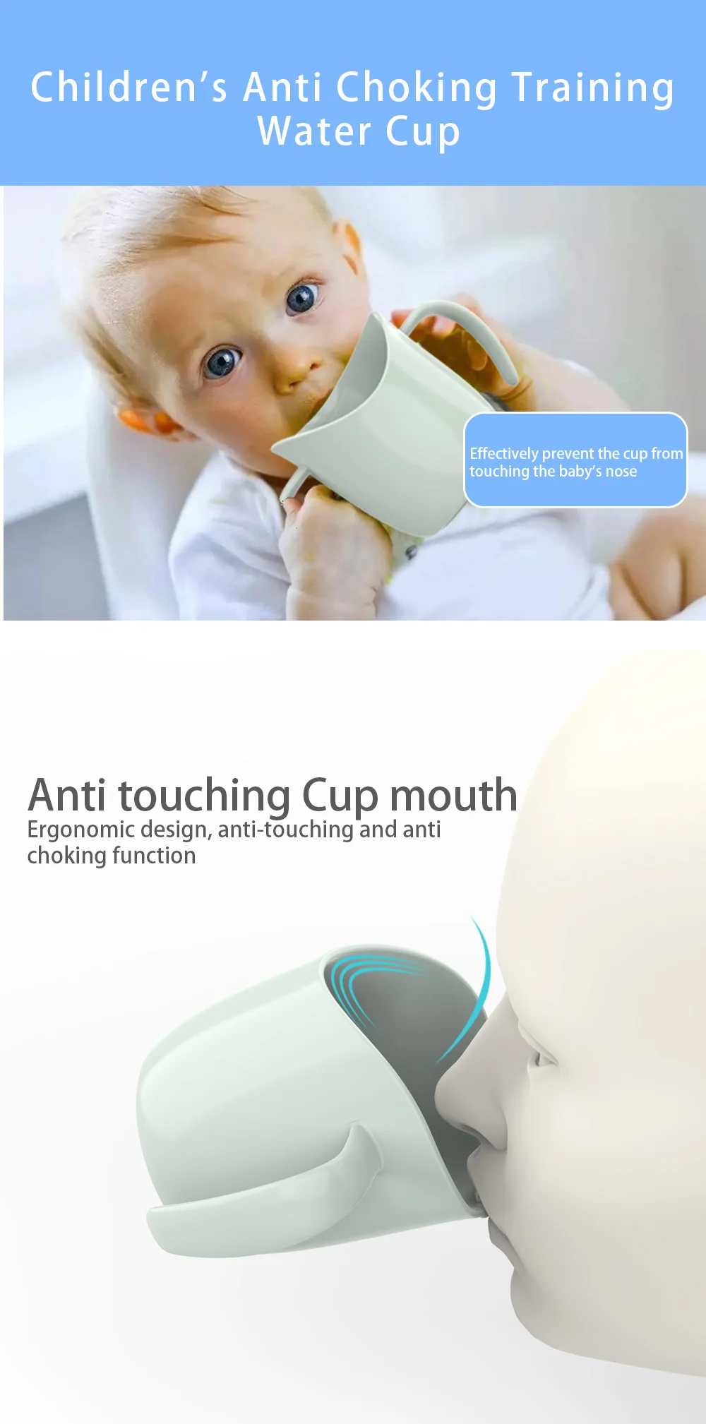 BPA Free Baby Cup Leak-Proof Infant Learning Drinking Cup Anti-Fall Baby Children Drinking Cup Solid Color Portable