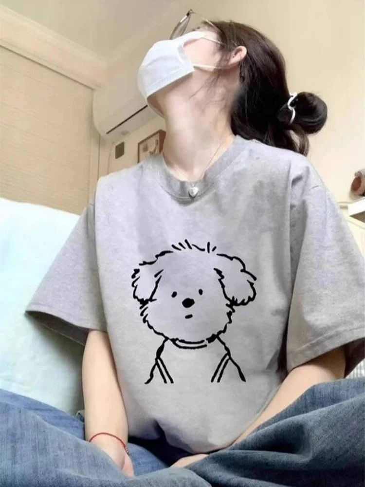 

Unisex Loose Fit Short Sleeve Cotton T-Shirt Breathable Comfortable Summer Casual Wear Versatile Style Half Sleeve Tee