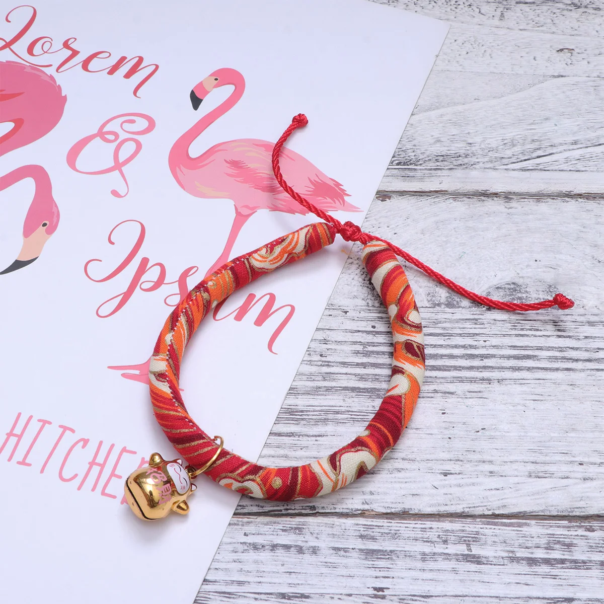 Japanese Style Cat For Cats Durable Adjustable Lucky Pattern Neck Collar Pet Supplies Cat Tie Pet Collar