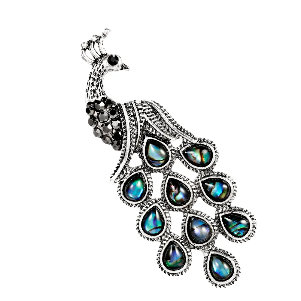 الطاووس شل بروش قسط لامعة فو اللؤلؤ تصميم لافتة للنظر المرأة مجوهرات الأزياء حجر الراين دبابيس حجر الراين بروش