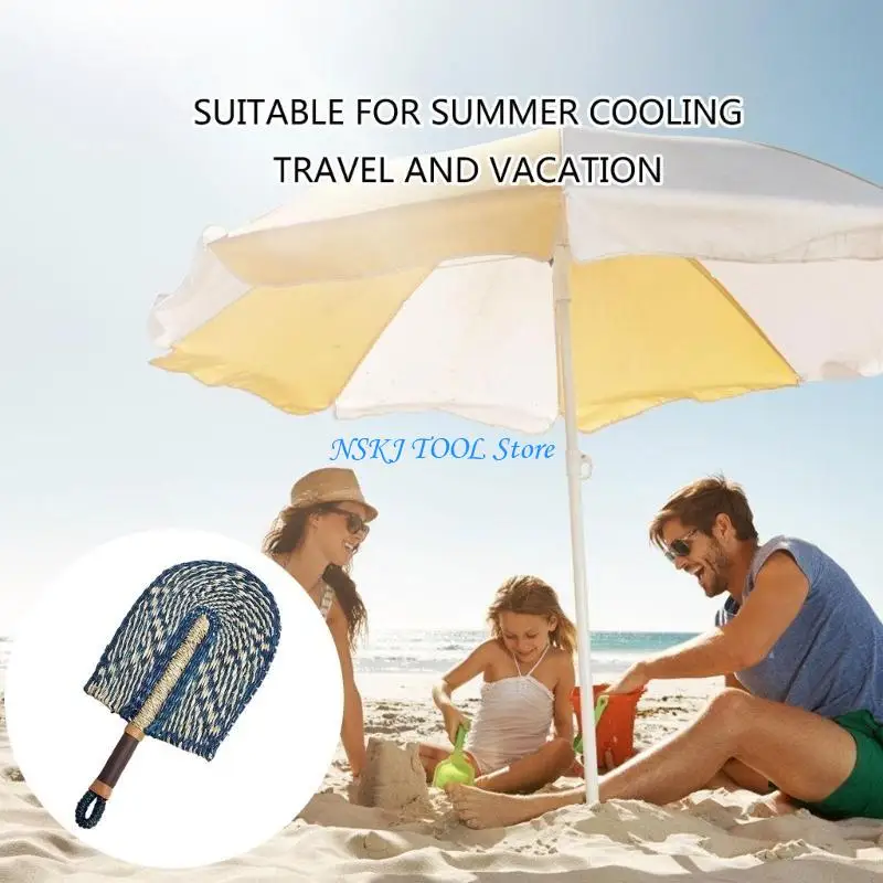 

L8RC плетеный ручной вентилятор из морской травы, плетение красочных портативных вентиляторов, охлаждающие принадлежности,