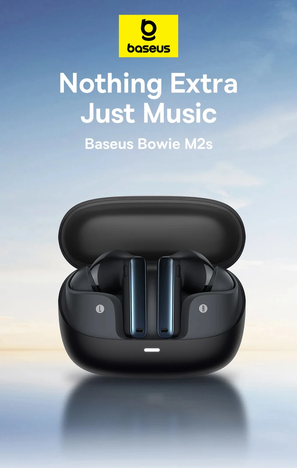 Baseus Bowie M2s Kabelloser Kopfhörer – 48 dB aktive Geräuschunterdrückung, Bluetooth 5.3-Kopfhörer, 38 ms, geringe Latenz, räumlicher Audio-Ohrhörer – Detail 2