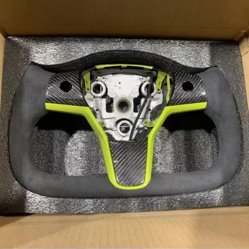 Hot Selling Nappa Leather & Carbon Fiber Trimmed Heating Carbon Fiber Steering Wheel