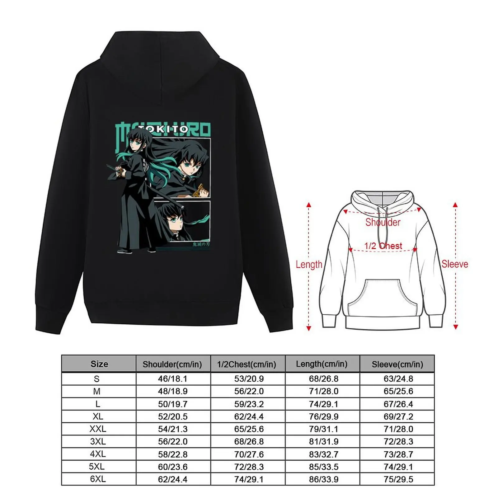 Muichiro Tokito - Kimetsu no Yaiba Hoodie ملابس رجالي ملابس رجالية أزياء الرجال أنيمي هوديي
