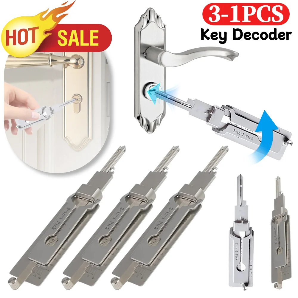 

Stainless Steel Key Decoder SS001 O-ring Pickup Kit Hook Tool Pickup Hand Tool Maintenance Repair Kit Key Decoder