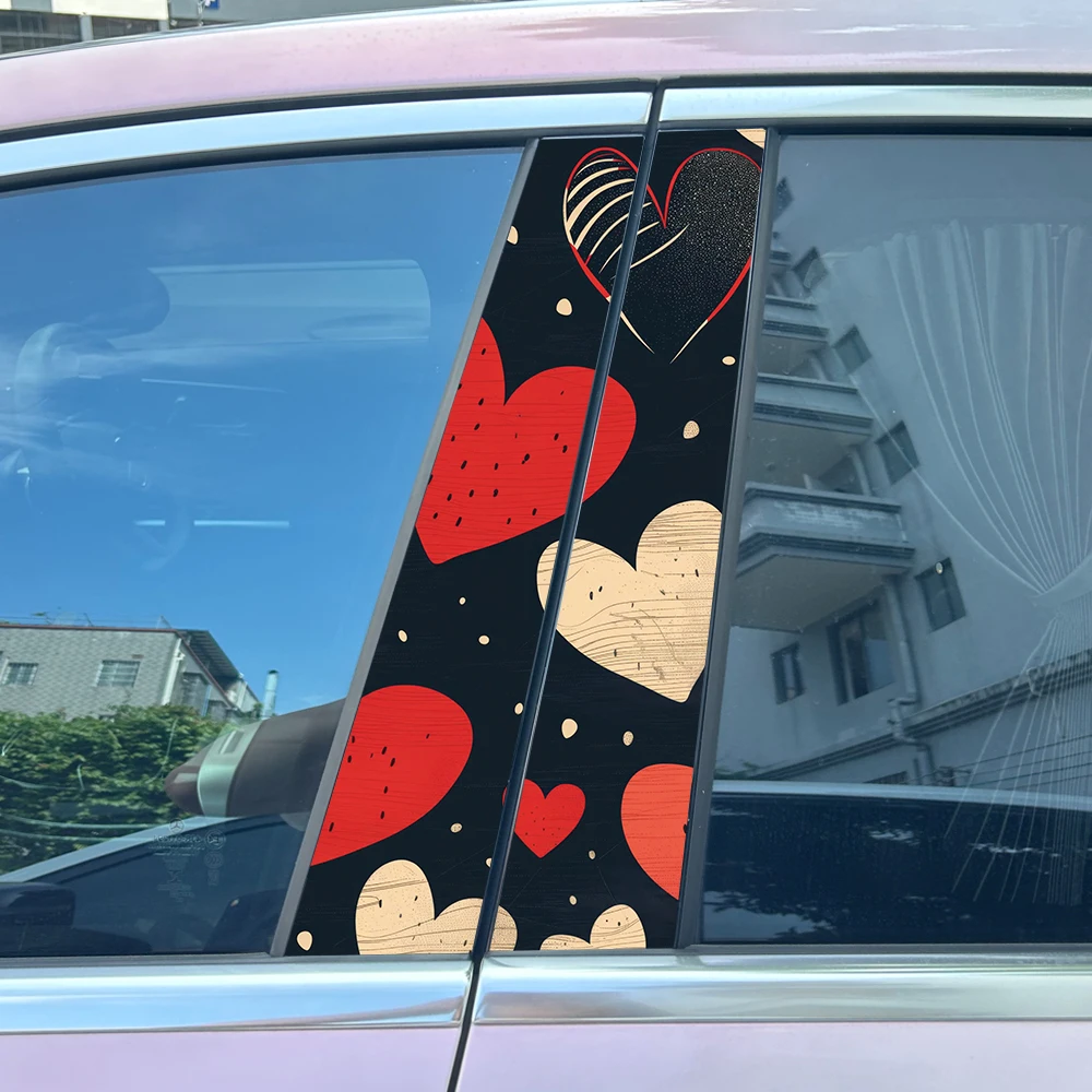 

2 шт., креативная забавная животное, красочный подсолнух, наклейка на центральную стойку автомобиля, защитная пленка на стойку B, декоративные наклейки